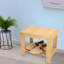 Marchepied en bambou avec banc de douche avec rangement et tabouret à pieds pour salle de bain, salon, chambre à coucher, couleur naturelle
