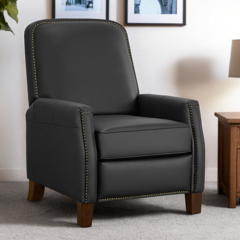 Fauteuil inclinable manuel Shamani, Similicuir noir