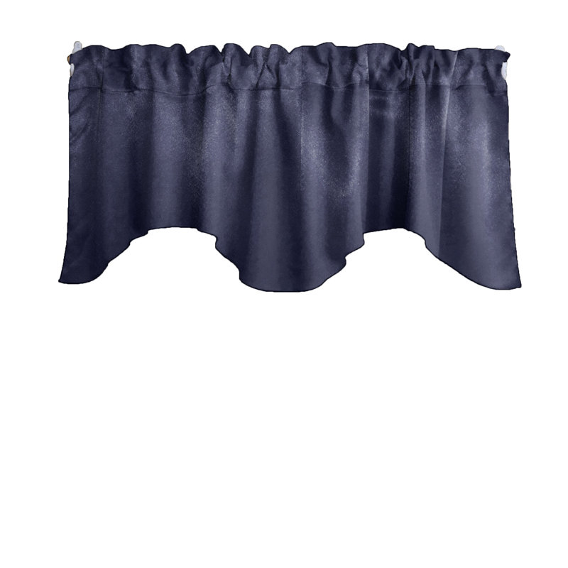 Cantonnière festonnée l 58 po, Bleu marine