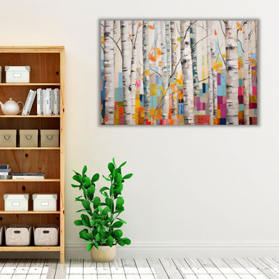 Colorful Tree Wall Decor | Nature Forest Prints | Playful Birch Grove