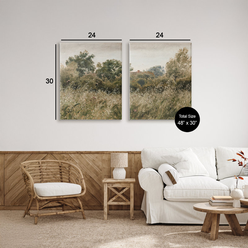 Rural Foliage Thicket 2pc Canvas Set, design by Lettered and Lined