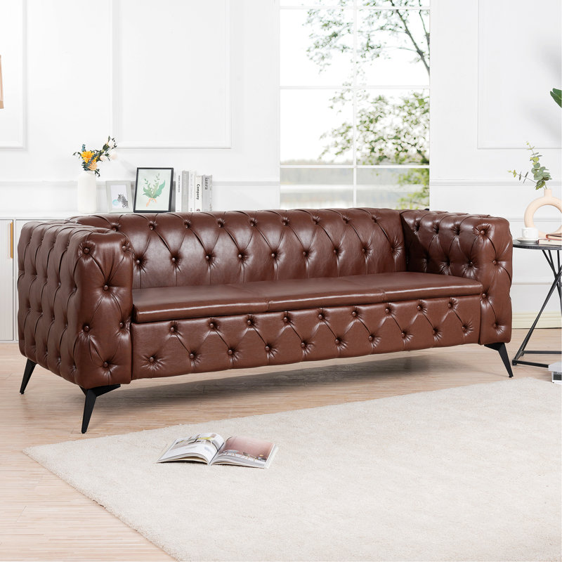 Canapé capitonné durable à 3 places, canapé rembourré pour l'intérieur