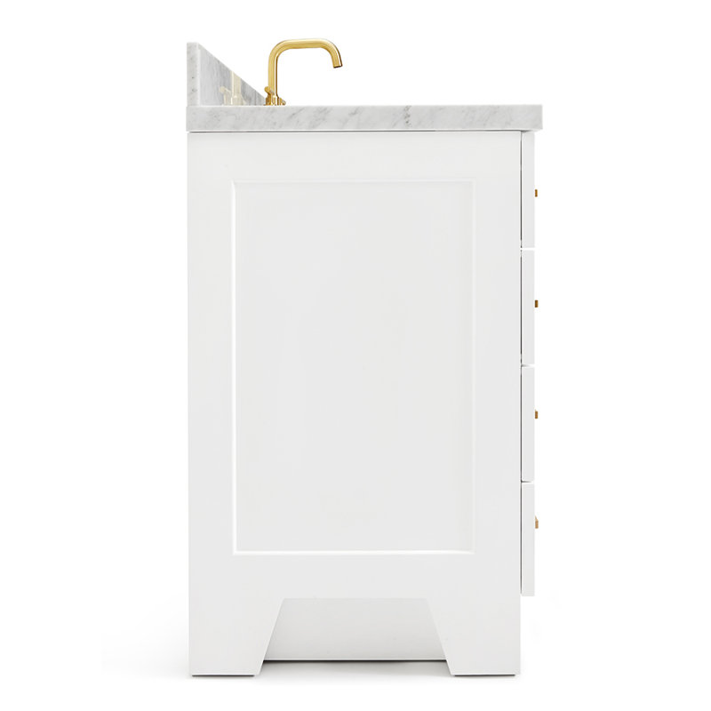 ARIEL TAYLOR 43 IN RIGHT OFFSET RECTANGLE SINK VANITY, White, Rectangle, Left