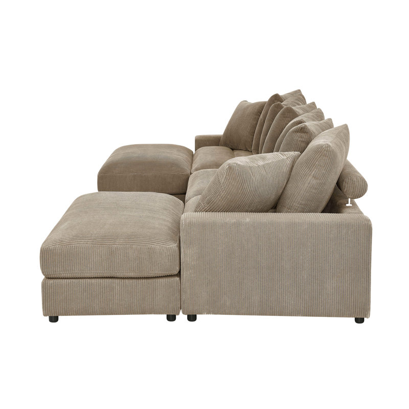 Canapé modulaire réversible d'angle avec repose-pieds