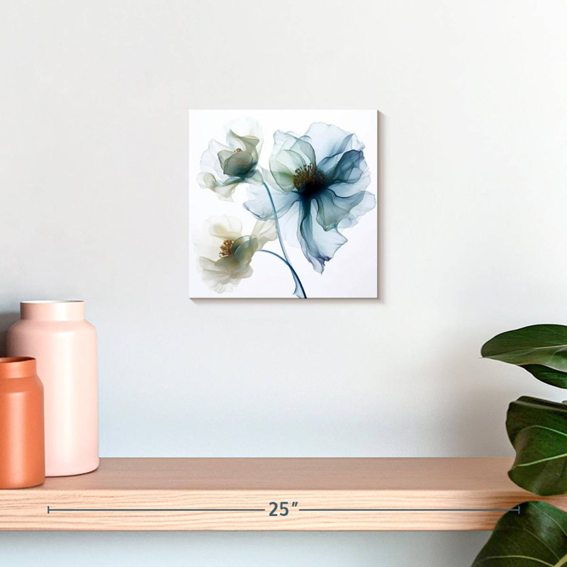 Harnek translucide fleurs de pavot bleues I, H 10 po x l 10 po