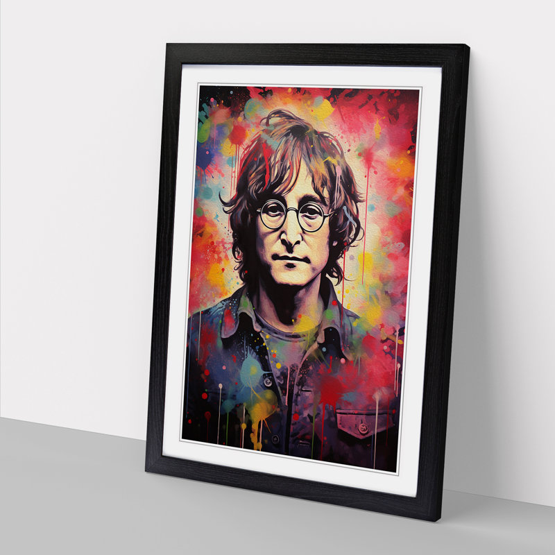 John Lennon Contemporary - Framed Print, Black Framed, 46cm H x 34cm W x 2cm D