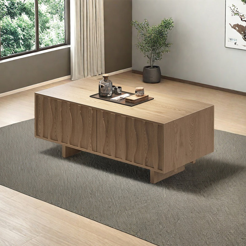 Ancient style rectangular coffee table, 17.9" H x 47.2" L x 23.6" W, Burlywood