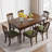 Nut-brown Rectangular Solid Manufactured Wood Dining Table-72316359