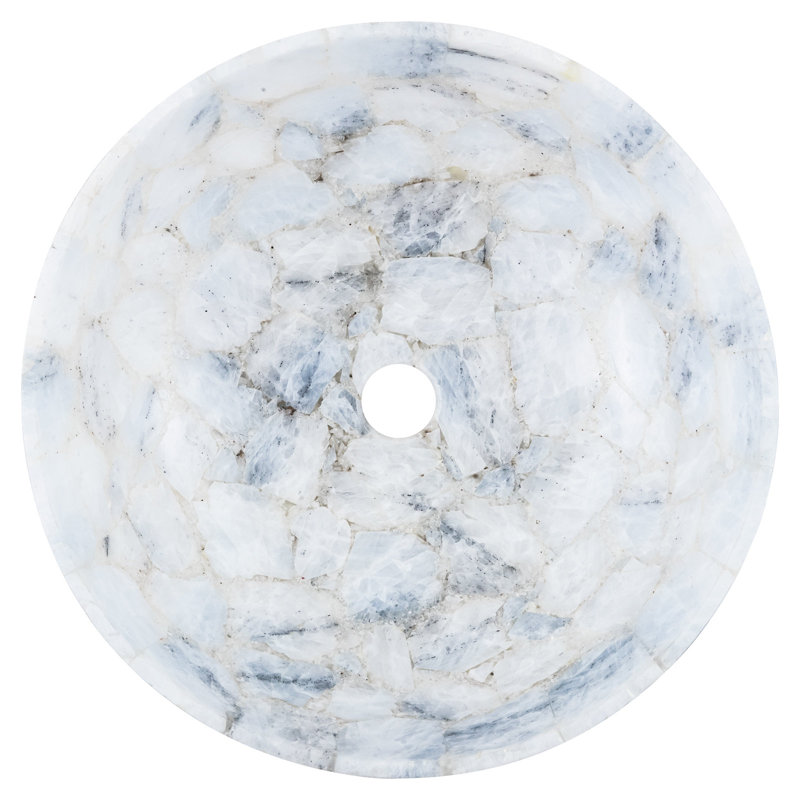 Ivy Bronx Bostwick 400mm Polished Stone Circular Countertop Basin Bathroom Sink