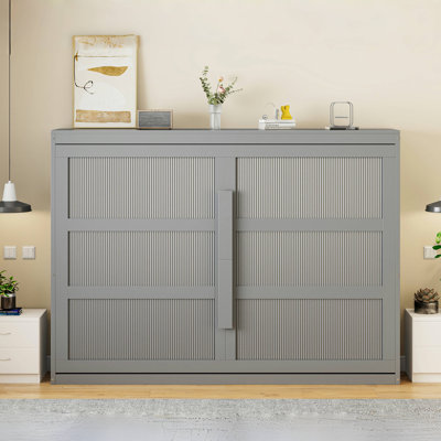 Murphy Wall Bed with Modern Design, LED Lights, Stylish and Practical Bedroom Solution