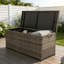 Boîte de rangement pour terrasse en osier 113 gallons, boîte de rangement imperméable pour outils de jardin