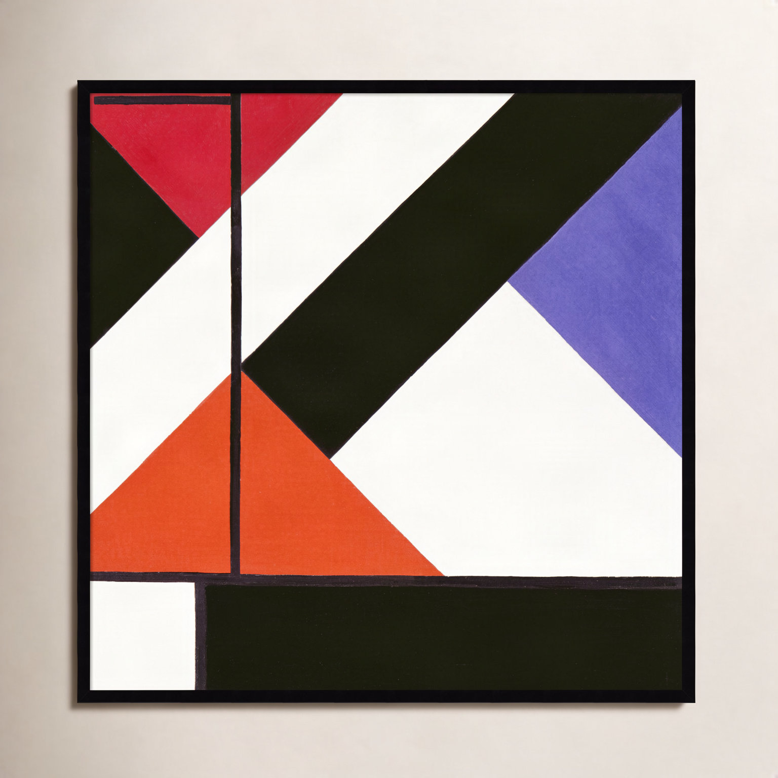 Simultaneous Counter Composition by Theo Van Doesburg, Black Framed, 41" H x 41" W
