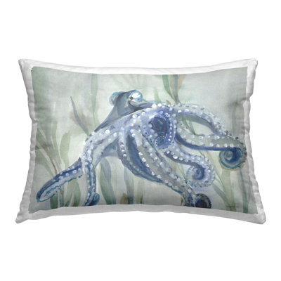 Deep Dweller Octopus Decorative Printed Throw Pillow Design by Danhui Nai