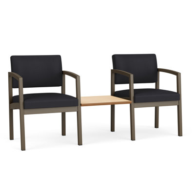 Lenox Steel Waiting Reception 2 Seat Tandem Metal Frame with Center Table