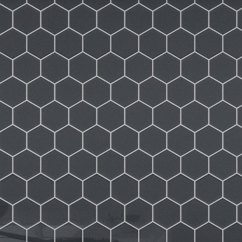 3" Beehive 10.25in.x11.75in. Glass Mosaic Tile, Carbon Gloss