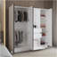 Armoire Kamelot 1,80 avec portes doubles, tringle et tablettes intérieures, blanc