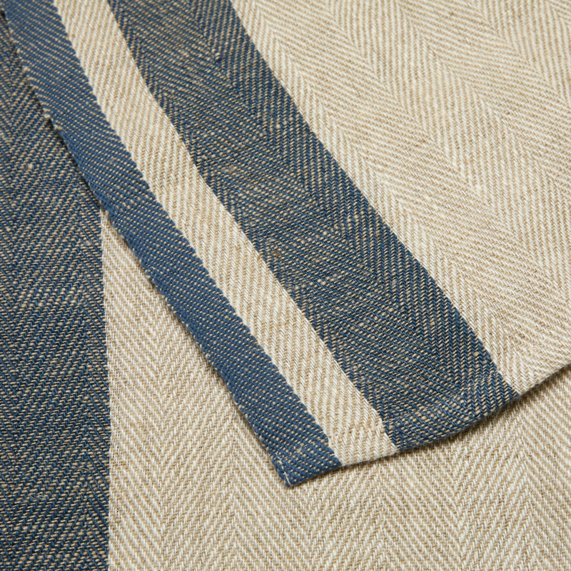 Torchon Gordes - bleu / naturel - 20 po x 30 po, Bleu / Naturel