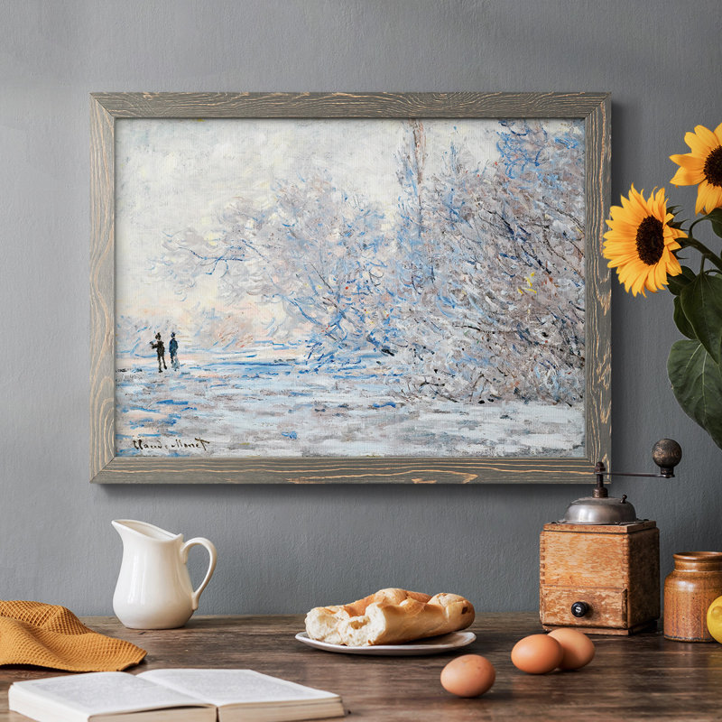 The Hoarfrost At Giverny, 1885, reproduction d'art sur toile, Gris, H 28 po x l 42 po x P 1,5 po