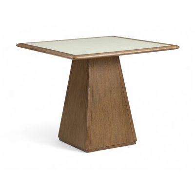  Burkett Glass Top And Wood Base Table