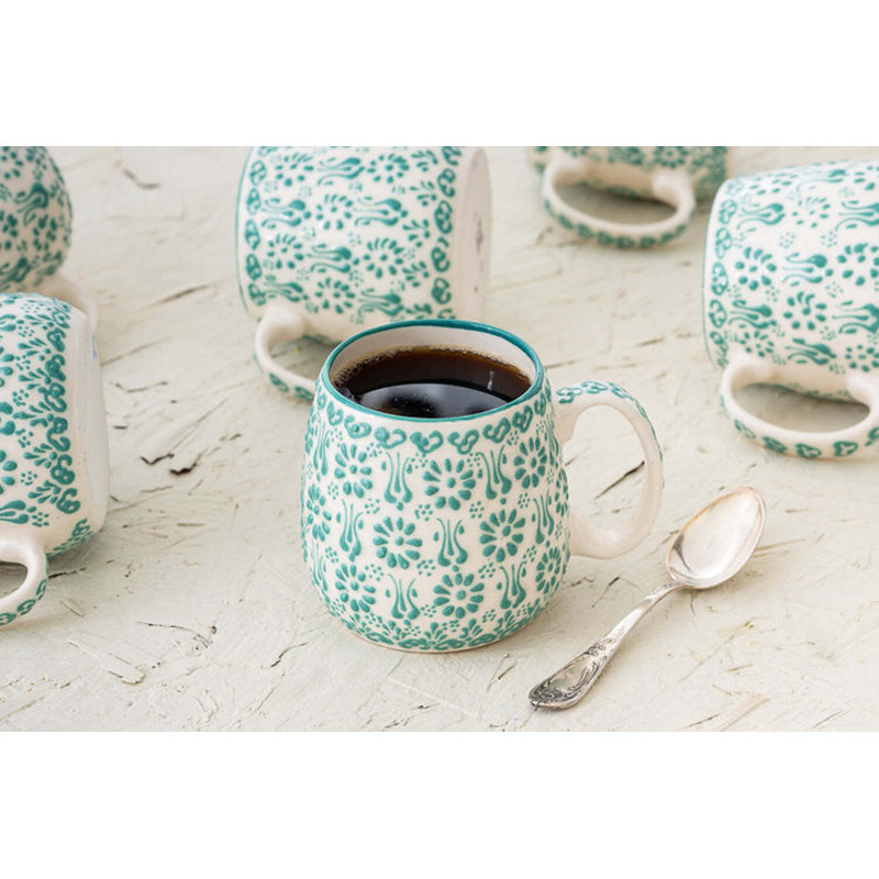 Tasse à café en céramique peinte à la main, Blanc