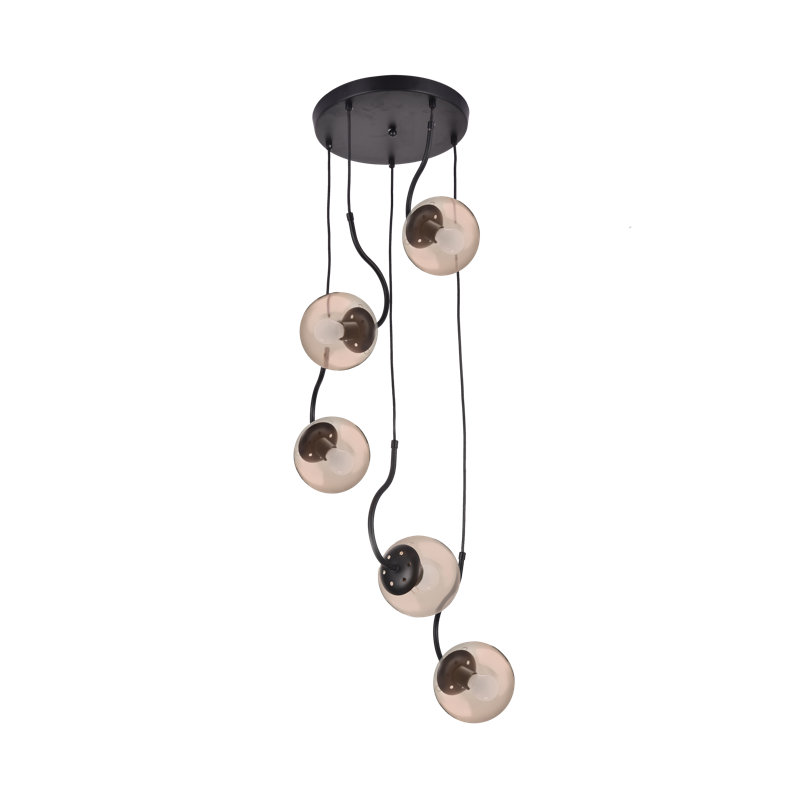Crochet 5 - Light Black Cluster Pendant