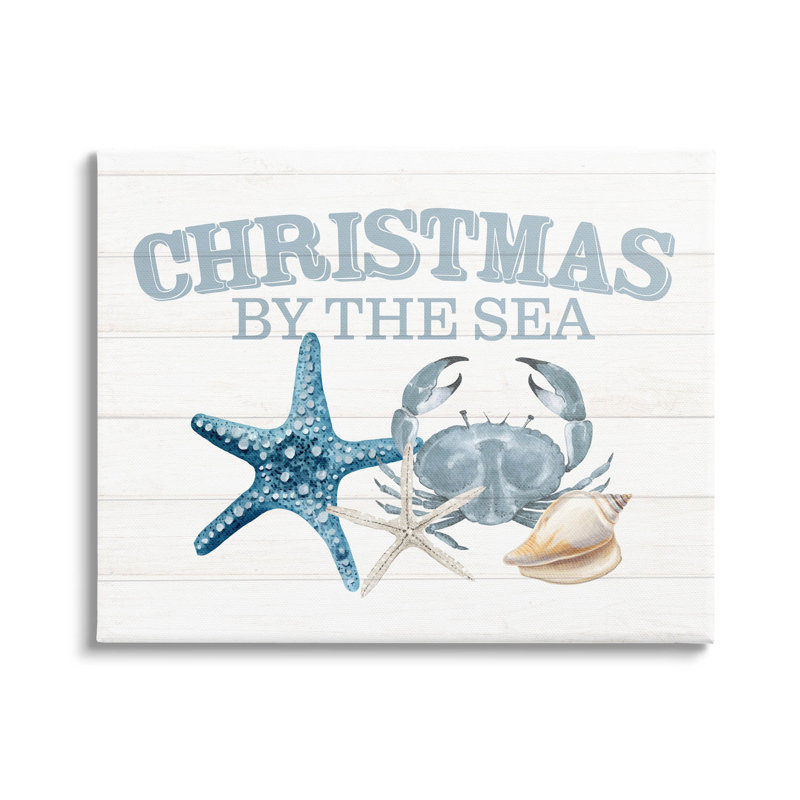 Art mural sur toile de Noël par la mer par Kim Allen, H 30 po x l 40 po x P 1,5 po
