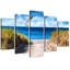Landscape Sea, Beach, Grass - 5 Piece No Frame Print on Canvas-1574288959