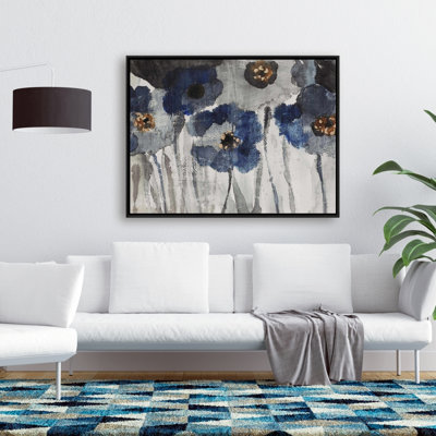 «Blue Blurry Flowers», reproduction sur toile