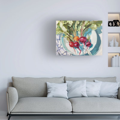 Wrapped Canvas Wall Art - Paula Freeman  'Garden Plate IV' Wall Art for Living Room, Bedroom, or Office Décor  - 24x32