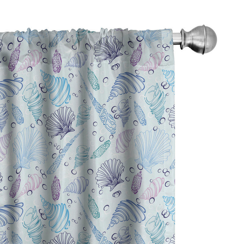 Nautical Semi-Sheer Rod Pocket Curtain Panels, 28" x 95"