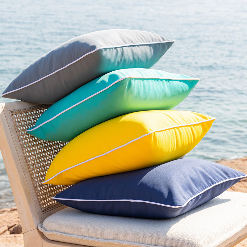 Yellow 18" x 18" Reversible Outdoor Throw Pillow Set