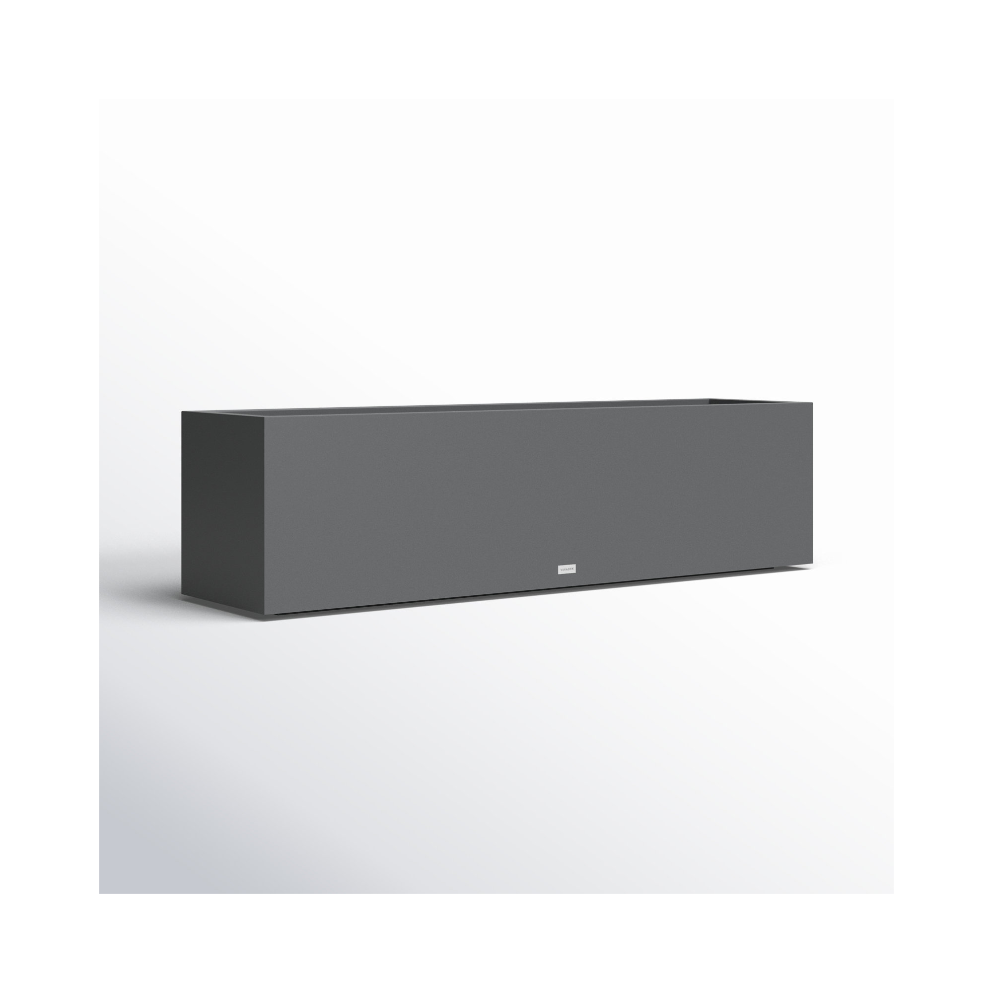 Metallic Series Handmade Metal Planter Box, Gray, 16.25" H x 60" W x 15" D