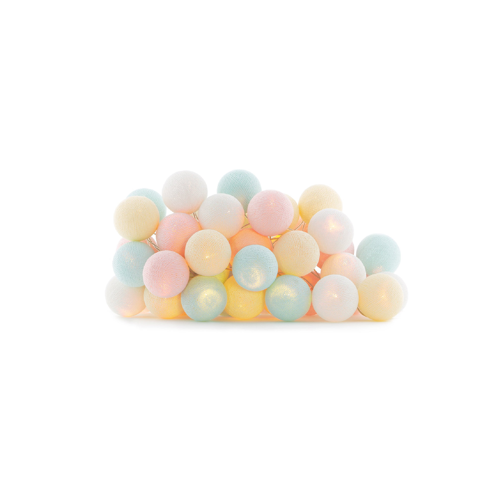 149'' Globe String Lights, White/Pink/Yellow, 5" H x 149" L x 5" D, 20 Lights