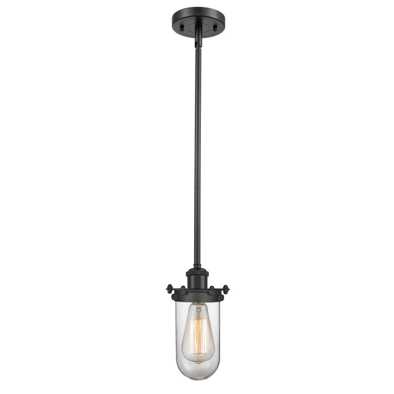 Luminaire suspendu géométrique 1 lumières simple Scotia, Noir mat, Transparent, Ampoule non incluse