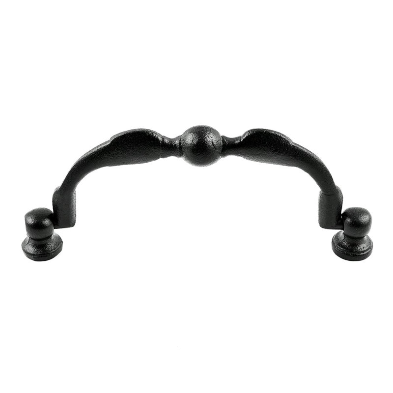 Set of 6 Traditional Wrought Iron Drop Bail Pulls with Mounting Hardware