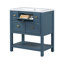 Ensemble de meuble-lavabo simple 30 po avec 5 tiroirs, ensemble de meuble-lavabo autoportant avec cadre en bois massif 30 po-106766333