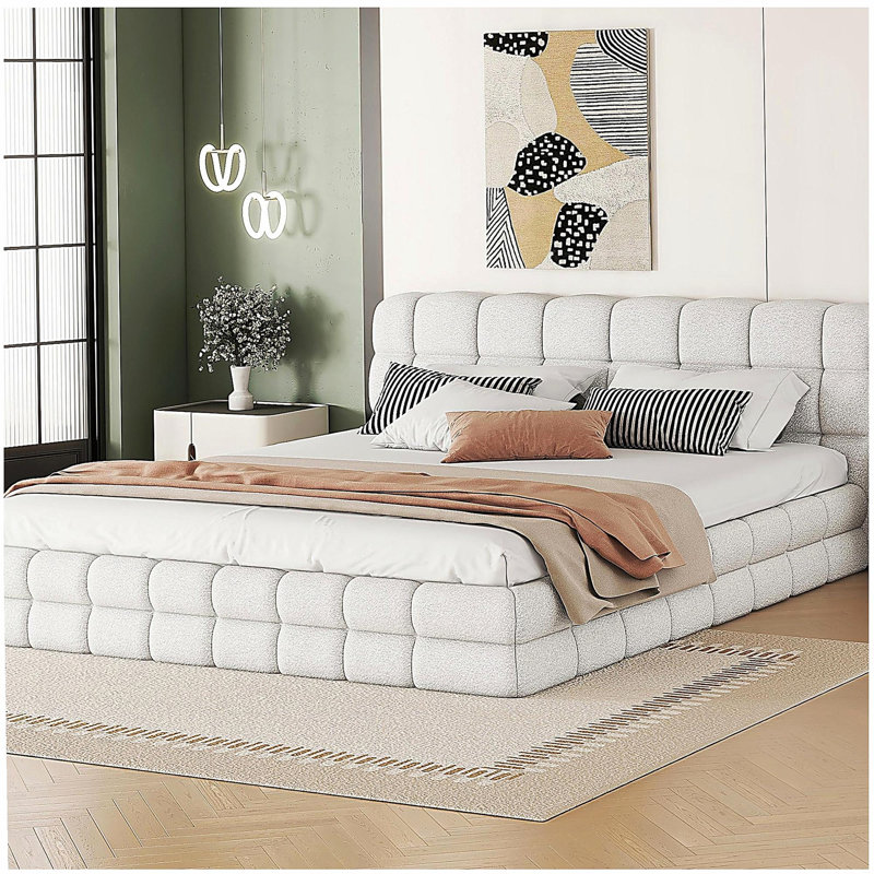 Lit plateforme artistique très grand, Blanc