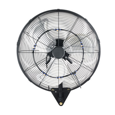 Wall Mount Fan, 20 in Wall Mounted Hanging Fan with Oscillating & Mist, Remote, IP44-rated, 3-Speed, 18h Timer, Temperature Control, Powerful for Industry, Commercial, Garage, Workshop, Gym
