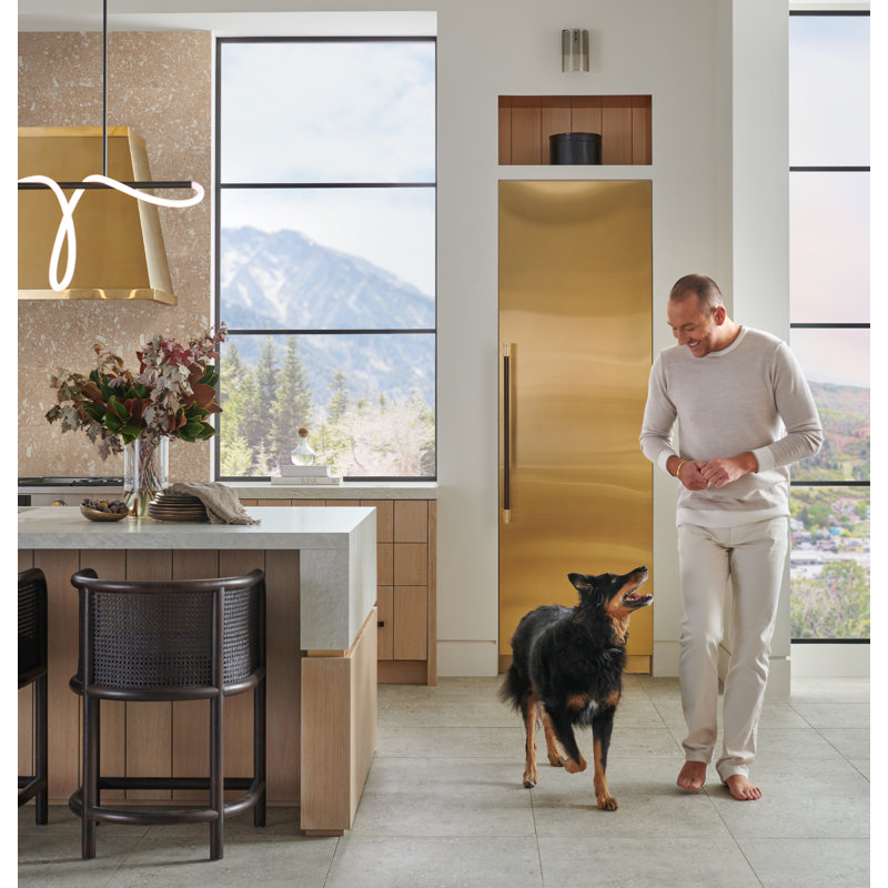 Monogram Premium Column Pair: 36" W Freezer Column + 24" W Refrigerator Column, Panel Ready, Yes, Designer Brass