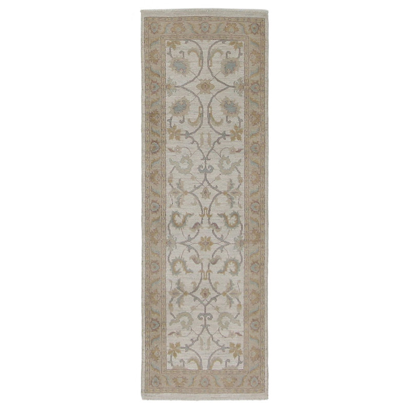 Davey Hand Knotted 3x8 Ivory Runner