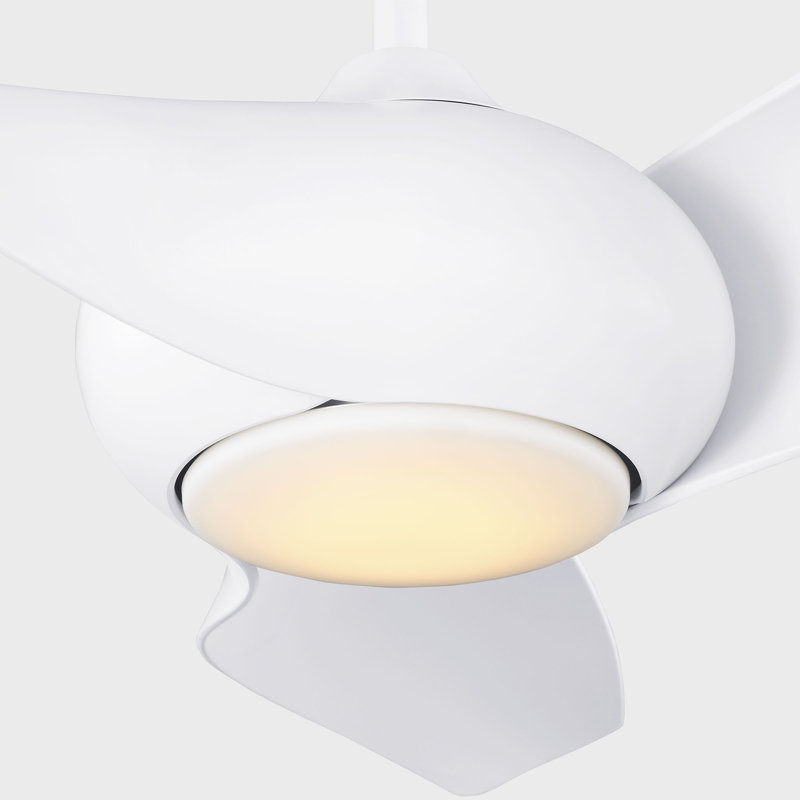 Topan Smart 52 LED Indoor Ceiling Fan with Threaded Downrod, ABS blades and Handheld Remote, Matte White/Matte White