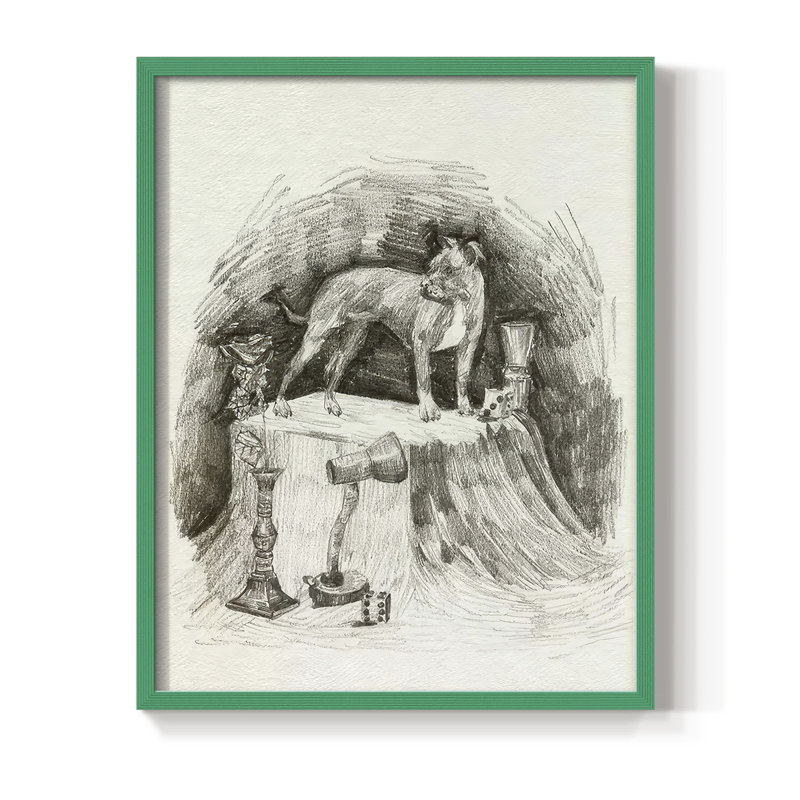 A Gentleman V, reproduction encadrée - bois massif, H 15 po x l 12 po, Vert