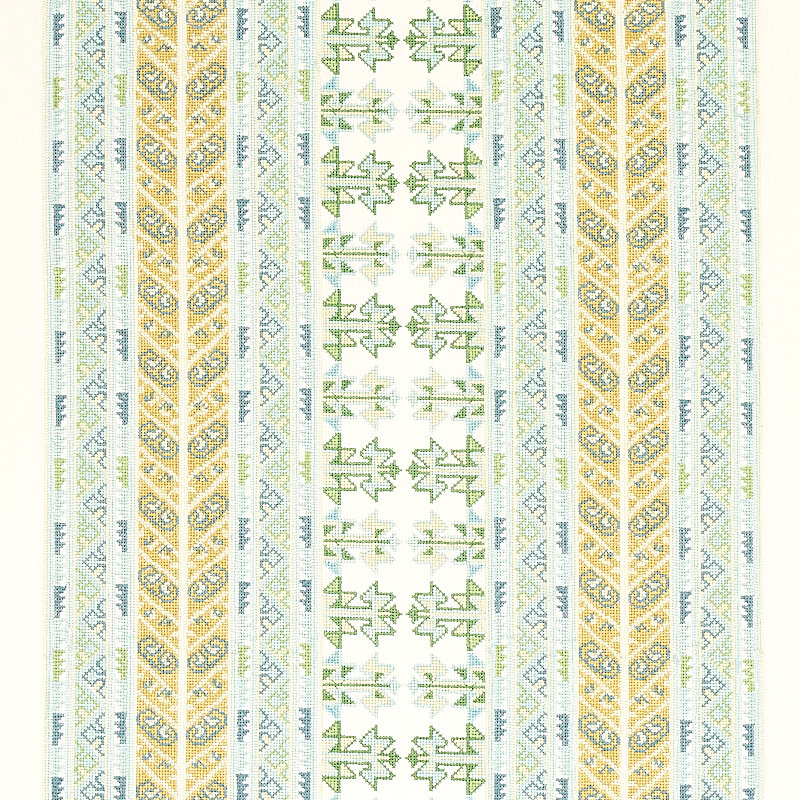 Vinka Embroidery Fabric, Mineral/Ivory