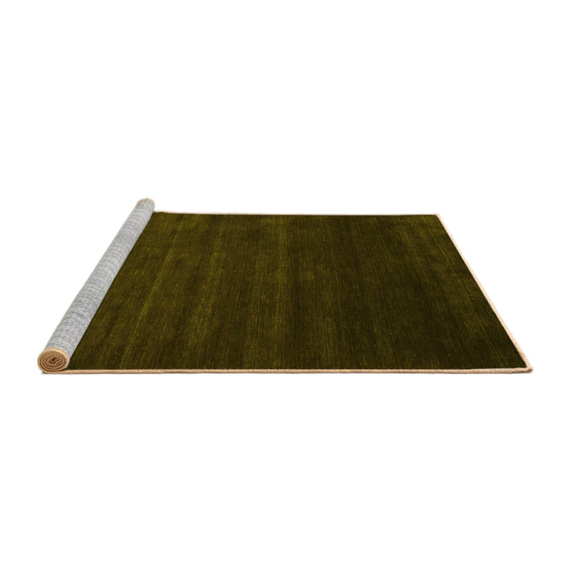 Tapis contemporains jaunes lavables à la machine 57, Carré de 6 pi