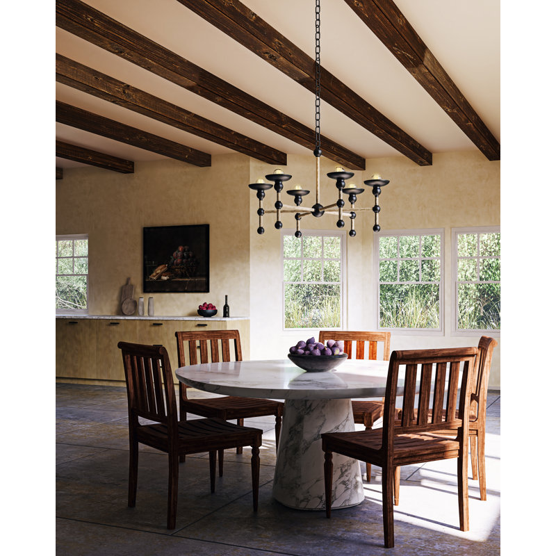 Nadine 6 - Light Chandelier, Matte Black