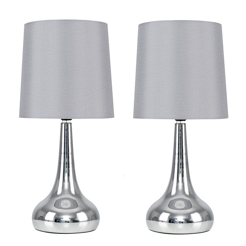 Chasse Metal Table Lamp, Gold Base / Blue Shade, Included