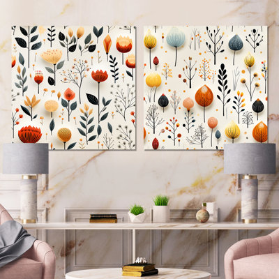 Gattilier - Ensemble de 2 carrés à motif floral en métal