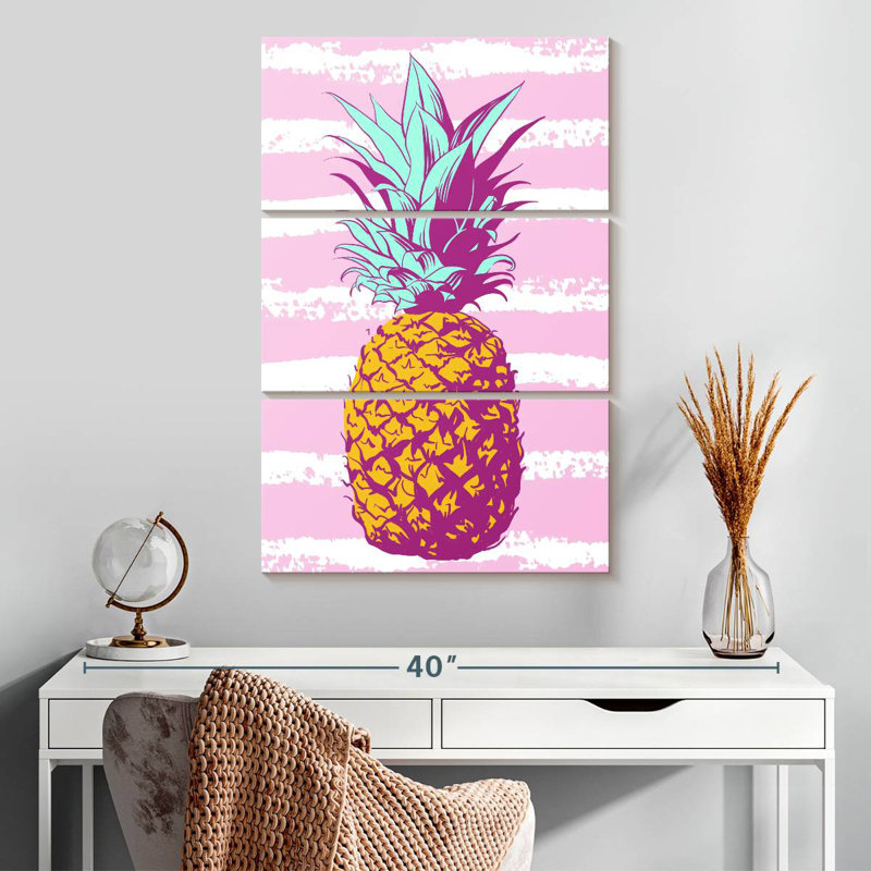 Yarlin Pastel Stripes Pineapple, 32" H x 20" W