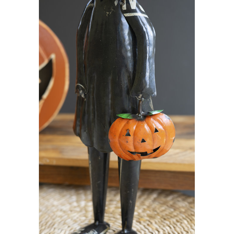 Chat d'Halloween debout debout en fer recyclé Kalalou