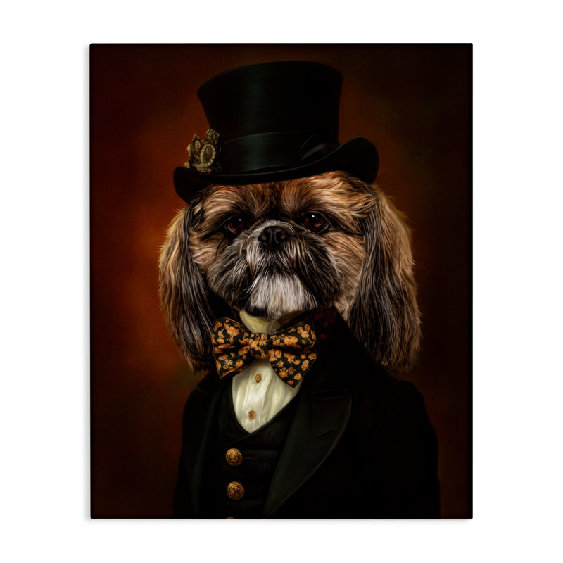 Portrait de chiot aristocratique, conception de Kelley Parker, H 20 po x l 16 po